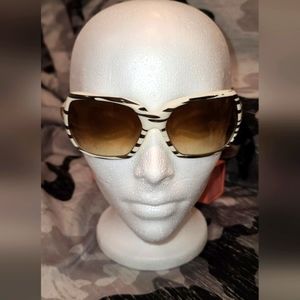 SPY dynasty Oversized white sunglasses Tortoiseshell Anjmal Print